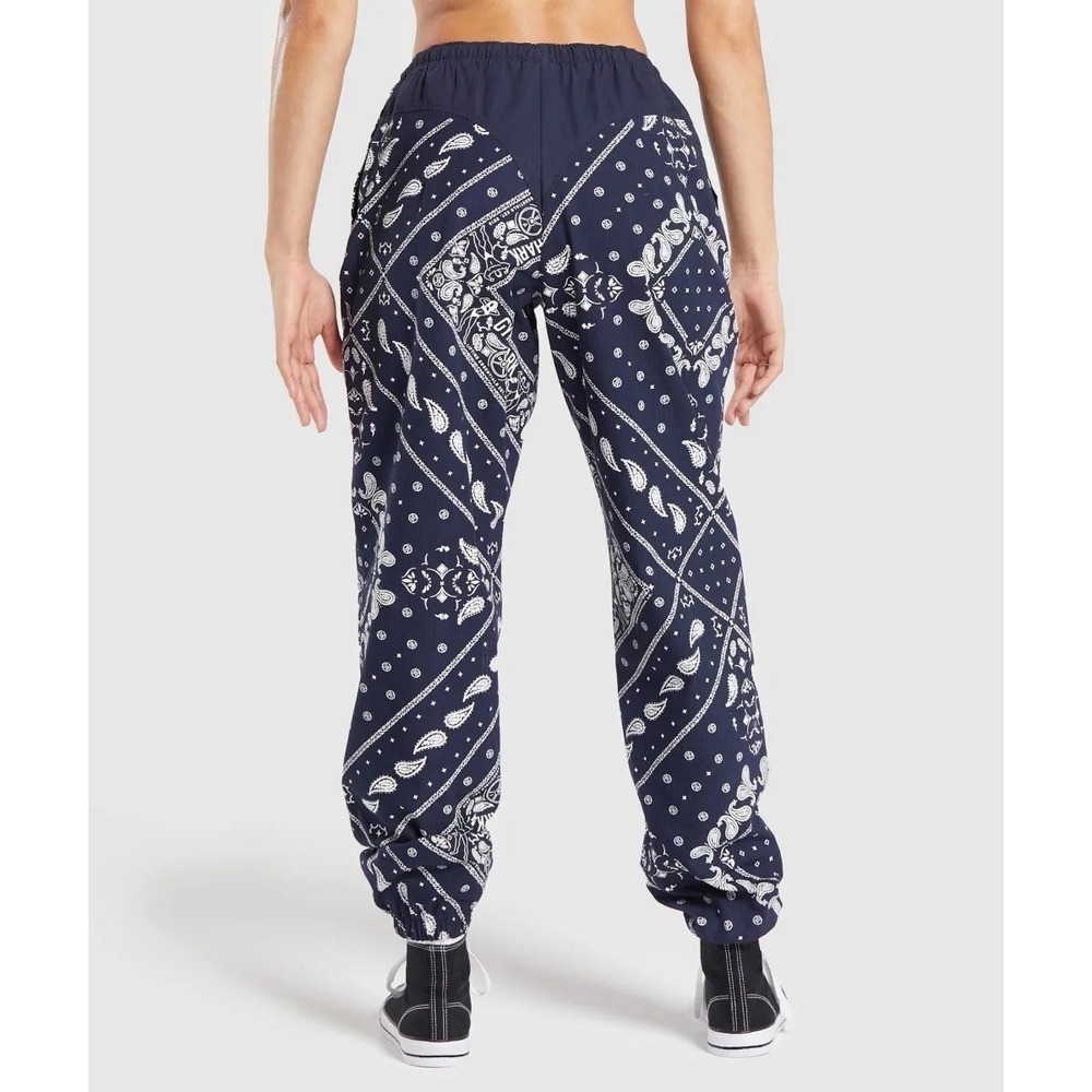 Gymshark Lifting Pump Pants in Navy Blue/White Paisley SOLD OUT print Medium